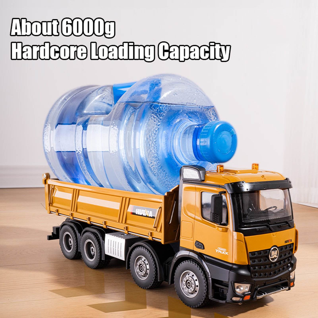 HUINA 1536 - 1:14 Large Dump Truck Alloy Remote Control Engineering Eight Wheel Heavy-Duty Dump Truck