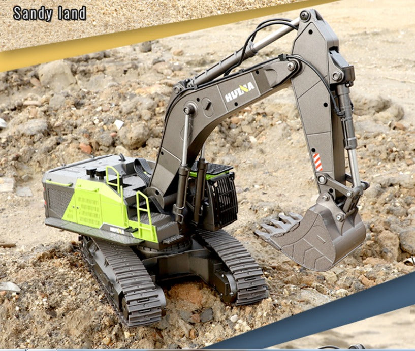 Huina 1593 - 1:14 RC Excavator | 2.4GHz 22CH Semi-Alloy Full Function Construction Digger with Realistic Lights & Sound