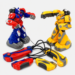 Interactive Boxing Battle Robot Toy Set for Kids | 2 Player Fighting Robots with Wired Controllers, Punch Action & Battle Game Fun