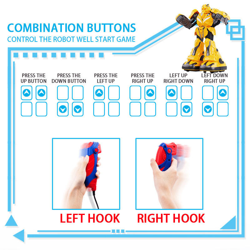 Interactive Boxing Battle Robot Toy Set for Kids | 2 Player Fighting Robots with Wired Controllers, Punch Action & Battle Game Fun