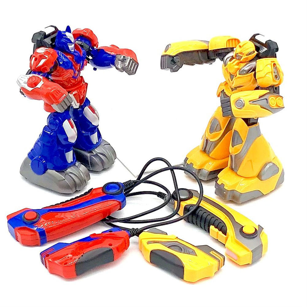 Interactive Boxing Battle Robot Toy Set for Kids | 2 Player Fighting Robots with Wired Controllers, Punch Action & Battle Game Fun