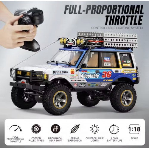 JXC LR1801 - 1:18 RC Rock Crawler | 4WD Dual Speed Off-Road Climbing Truck with 2.4GHz Remote, High Torque & RTR Battery