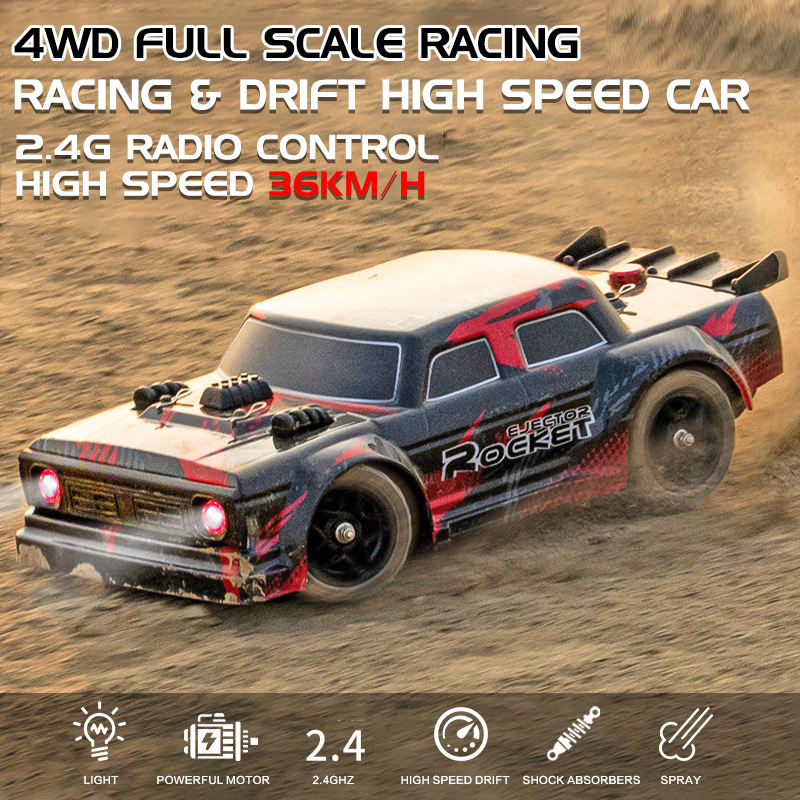 Hospeed 16351 - 1:16 4WD RC Drift Car – 2.4GHz High-Speed Racing Car with Dual Drift & Off-Road Tires, LED Lights & Precision Control