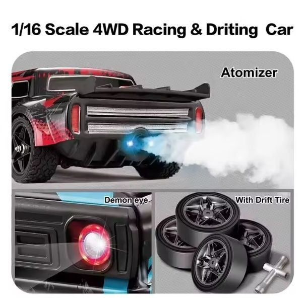 Hospeed 16351 - 1:16 4WD RC Drift Car – 2.4GHz High-Speed Racing Car with Dual Drift & Off-Road Tires, LED Lights & Precision Control