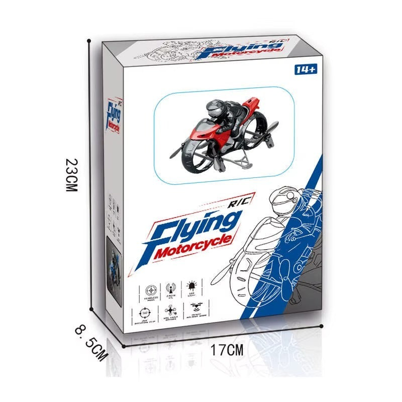 AF903 2-in-1 RC Flying Motorcycle Toy | 2.4GHz Land & Air Quadcopter with 360° Flips, LED Lights & Rechargeable Battery