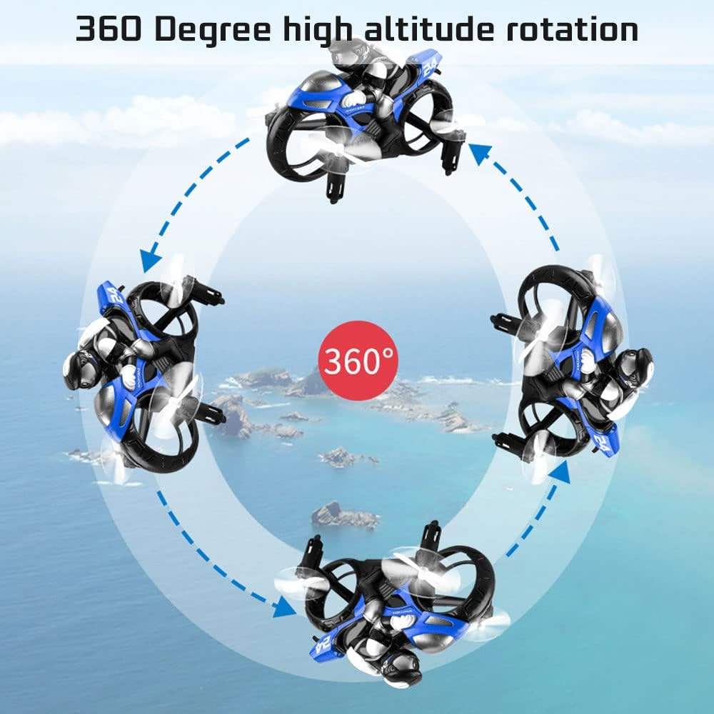 AF903 2-in-1 RC Flying Motorcycle Toy | 2.4GHz Land & Air Quadcopter with 360° Flips, LED Lights & Rechargeable Battery