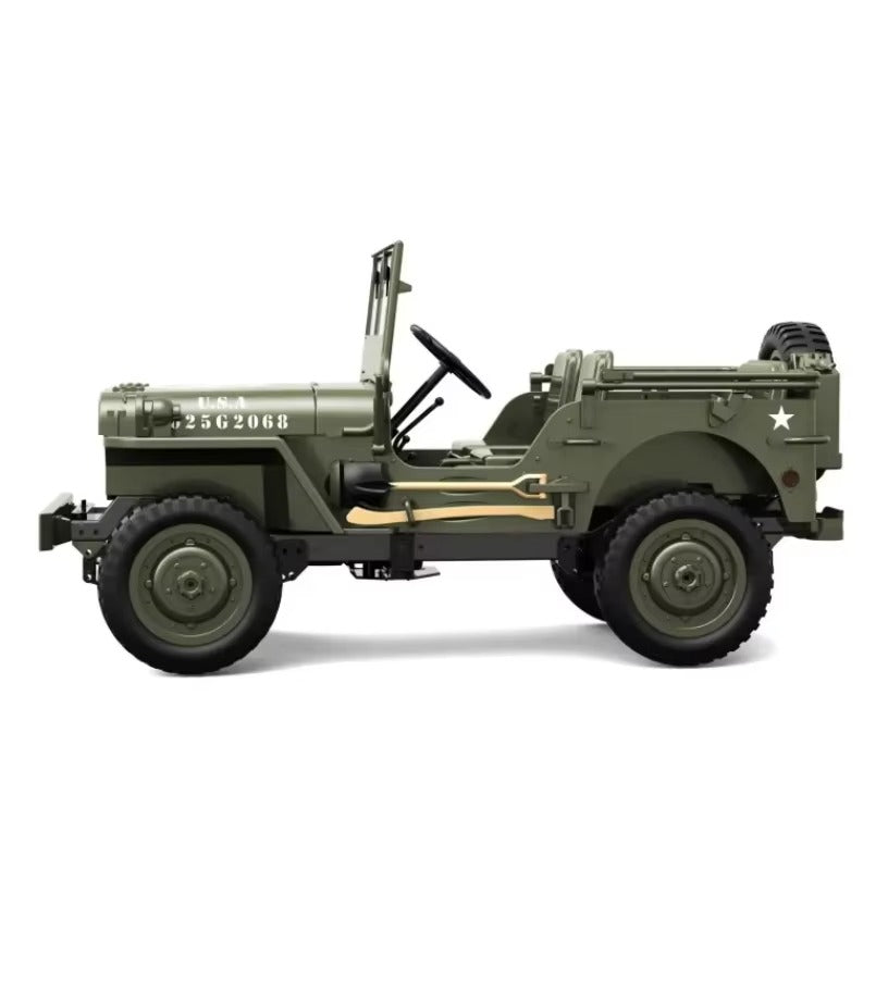 JJRC C8815 - 1:10 RC Willys Military Jeep Rock Crawler | 2.4GHz 4WD Full Proportional Off-Road Climbing Truck with LED Lights