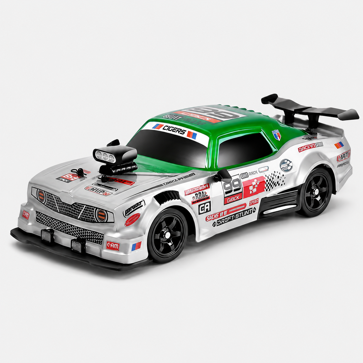 SC16A08-01  - 1:16 Scale 2.4GHz 4WD RC Racing Rally Drift Car with Spray Mist LED Lights High Speed Remote Control Stunt Car for Kids
