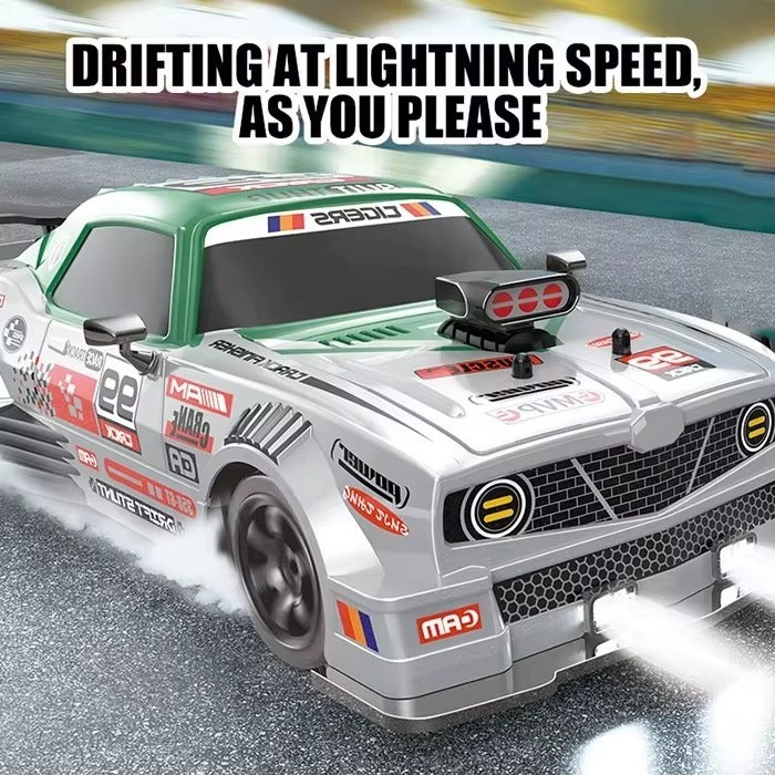 SC16A08-01  - 1:16 Scale 2.4GHz 4WD RC Racing Rally Drift Car with Spray Mist LED Lights High Speed Remote Control Stunt Car for Kids