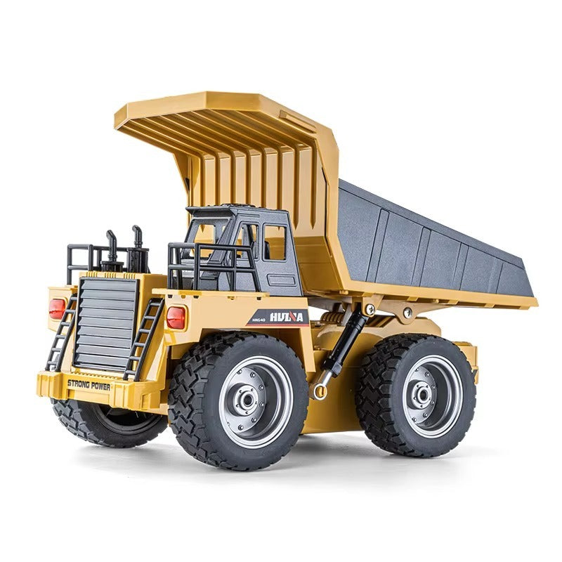 Huina 1533 - 1:18 RC Dump Truck 2.4GHz 9CH Alloy Tipping Construction Vehicle with Full Function Remote Control & LED Lights