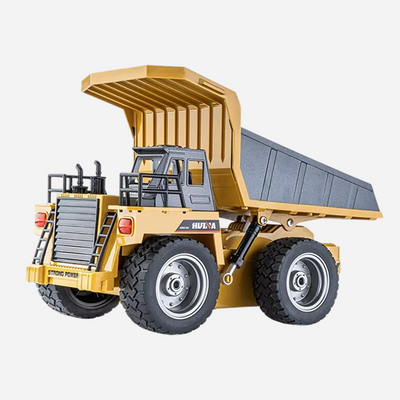 Huina 1533 - 1:18 RC Dump Truck 2.4GHz 9CH Alloy Tipping Construction Vehicle with Full Function Remote Control & LED Lights