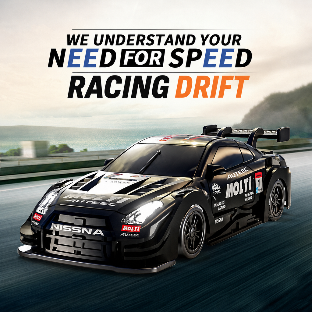 88RC GT43 - 1:43 Scale Semi-Alloy RC Drift Car with 2.4GHz Remote Control, 4WD High-Speed Racing Car, Rechargeable Battery, Ready-to-Run Remote Control Toy for Kids & Adults