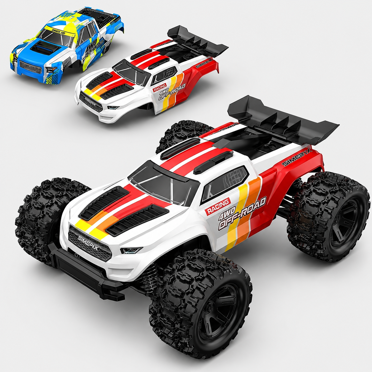 MJX Hyper Go 18208 - 1:18 Scale 4WD RC Off-Road Monster Truck with 2.4GHz Remote Control, 30KM/H High-Speed Racing Car, 380 Brushed Motor, 7.4V Rechargeable Battery, Ready-to-Run for Kids & Adults