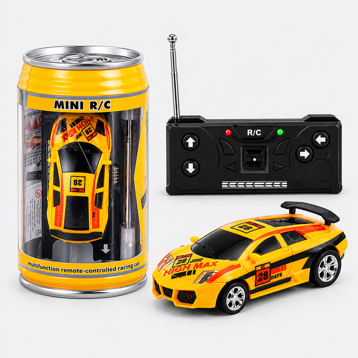 1:58 Mini RC Racing Car in Can | 2.4GHz Pocket Remote Control Car with Portable Soda Can Storage & High-Speed Fun
