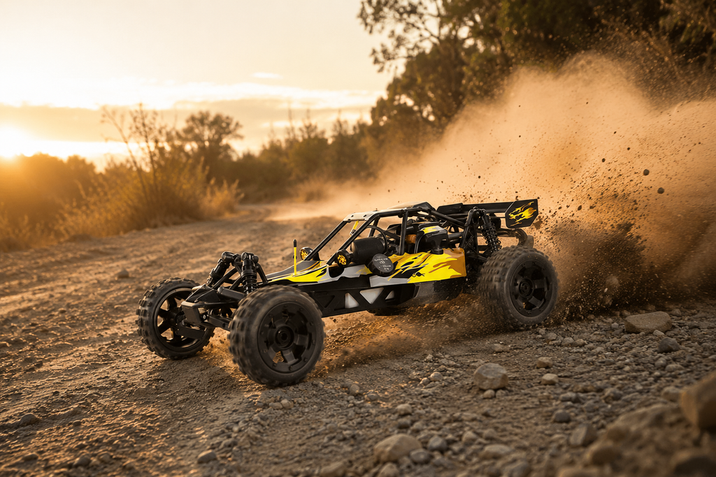 ROFUN Baha 5B - 1:5 Scale 29CC 2-Stroke Gasoline (Petrol) Powered RC Buggy Car with 2.4GHz Radio System, 2WD Off-Road Racing Remote Control Vehicle