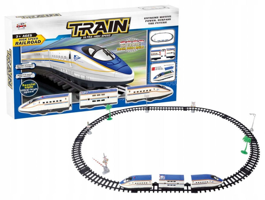 Ultra High-Speed Railroad Train Set for Kids | Battery Operated Electric Bullet Train with 3 Coaches, Railway Tracks & Easy Track Assembly | Age 3+