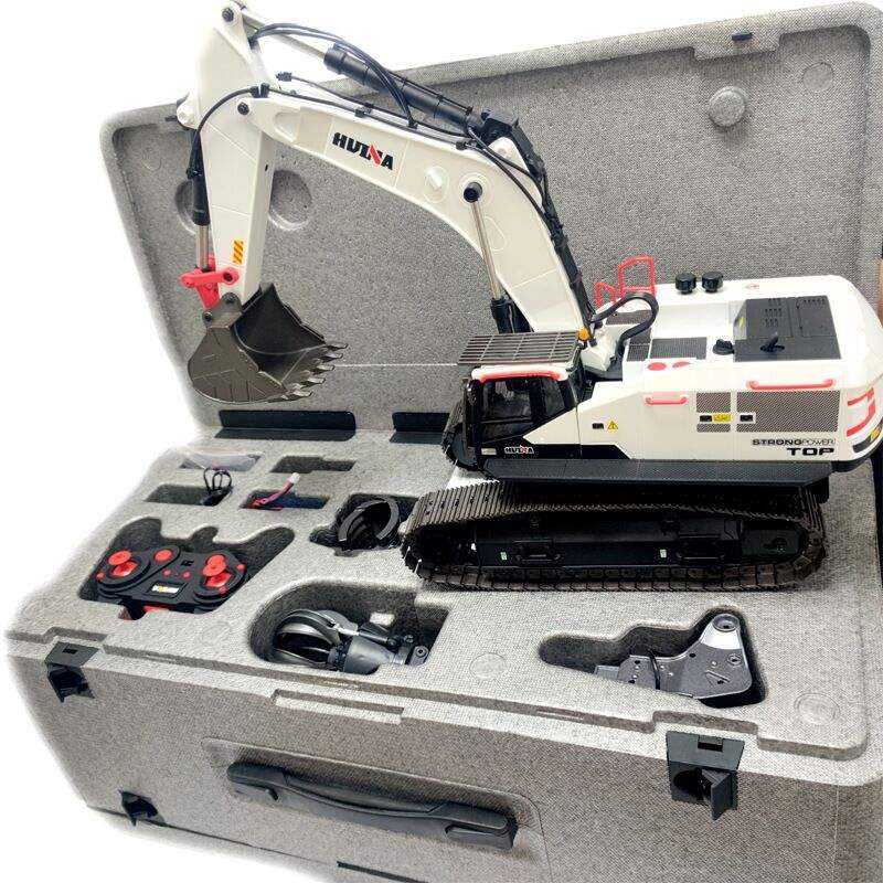 Huina 1594 - 1:14 RC Excavator 22CH Alloy Metal Construction Truck 2.4GHz 360° Remote Control Engineering Digger Toy