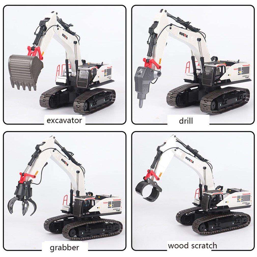 Huina 1594 - 1:14 RC Excavator 22CH Alloy Metal Construction Truck 2.4GHz 360° Remote Control Engineering Digger Toy