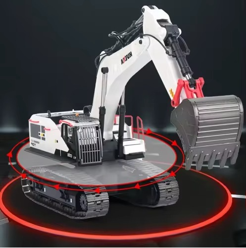 Huina 1594 - 1:14 RC Excavator 22CH Alloy Metal Construction Truck 2.4GHz 360° Remote Control Engineering Digger Toy