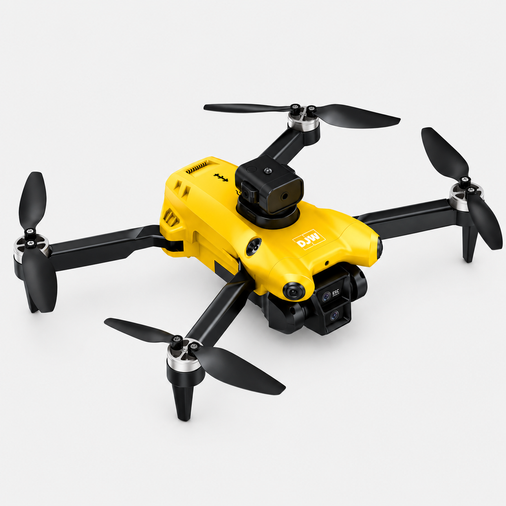 DJW M4 Ultra Foldable Dual Camera Drone with 4.3" Display Remote Controller, Brushless Motor, 90° Adjustable EIS Camera, Optical Flow Positioning, Altitude Hold, One-Key Takeoff & Return