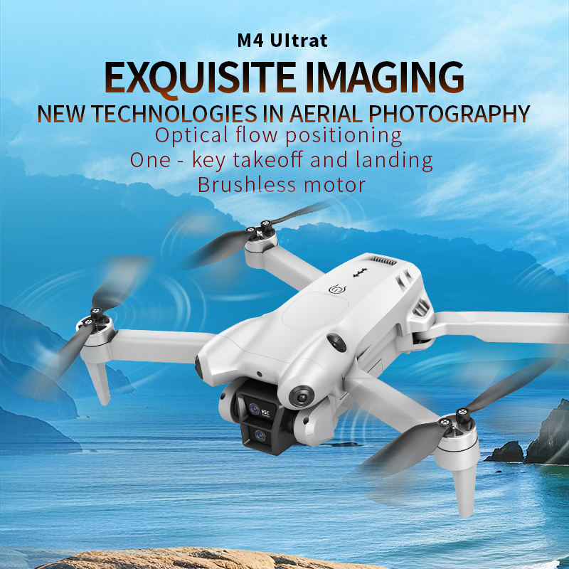 DJW M4 Ultra Foldable Dual Camera Drone with 4.3" Display Remote Controller, Brushless Motor, 90° Adjustable EIS Camera, Optical Flow Positioning, Altitude Hold, One-Key Takeoff & Return