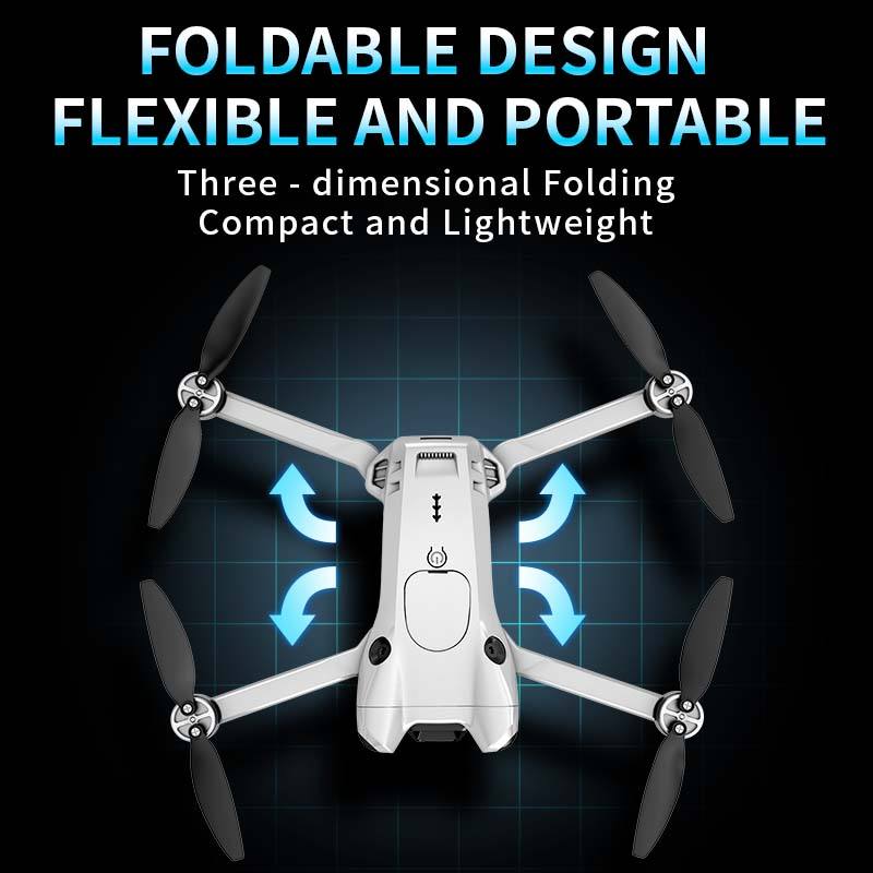 DJW M4 Ultra Foldable Dual Camera Drone with 4.3" Display Remote Controller, Brushless Motor, 90° Adjustable EIS Camera, Optical Flow Positioning, Altitude Hold, One-Key Takeoff & Return