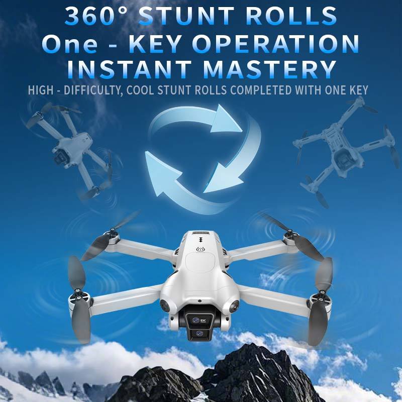 DJW M4 Ultra Foldable Dual Camera Drone with 4.3" Display Remote Controller, Brushless Motor, 90° Adjustable EIS Camera, Optical Flow Positioning, Altitude Hold, One-Key Takeoff & Return