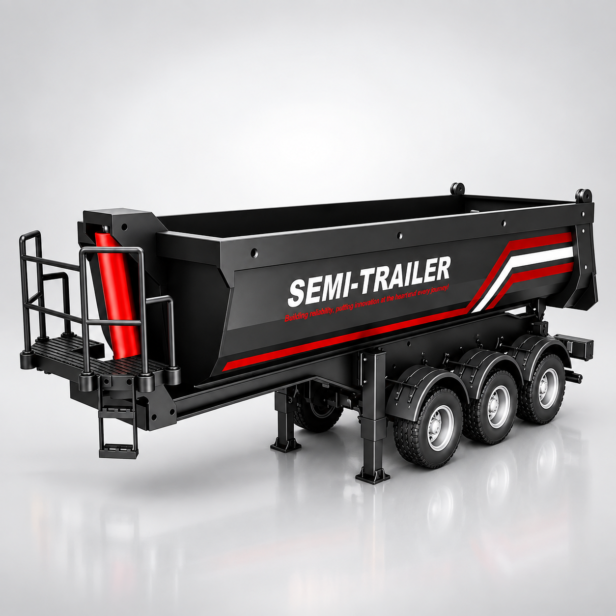 Huina 1509 - 1:18 Scale Official RC Electric Dump Semi Trailer for Huina 1501 Scania 770S, Alloy Construction, 2.4GHz Compatible, Electric Lifting Dump Bed, Rechargeable RTR Heavy Haul Trailer