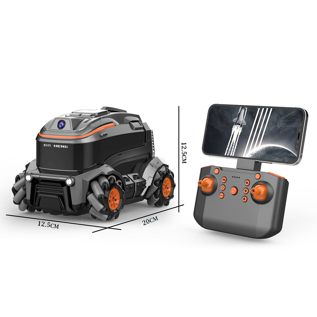 DA HENG Lunar Explorer DH 390 - 1:20 Scale RC Camera Car with 2.4GHz Remote Control, 4WD Off-Road Explorer Truck, HD Camera, Rechargeable RTR Vehicle for Kids 8+ Years