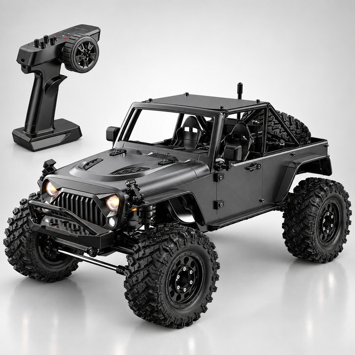 MJX Hyper Go H12Y - 1:12 4WD Brushless RC Crawler, 3650 3500KV Motor, 45A Waterproof ESC, Aluminum Alloy Body Shell, 20KG Metal Gear Servo, Oil-Filled Shocks, 2.4GHz 4CH Radio