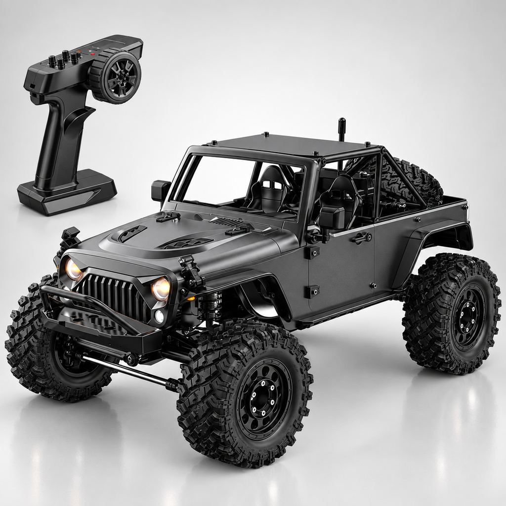 MJX Hyper GO H12Y - 1:12 4WD Brushless RC Crawler, 3650 3500KV Motor, 45A Waterproof ESC, Aluminum Alloy Body Shell, 20KG Metal Gear Servo, Oil-Filled Shocks, 2.4GHz 4CH Radio