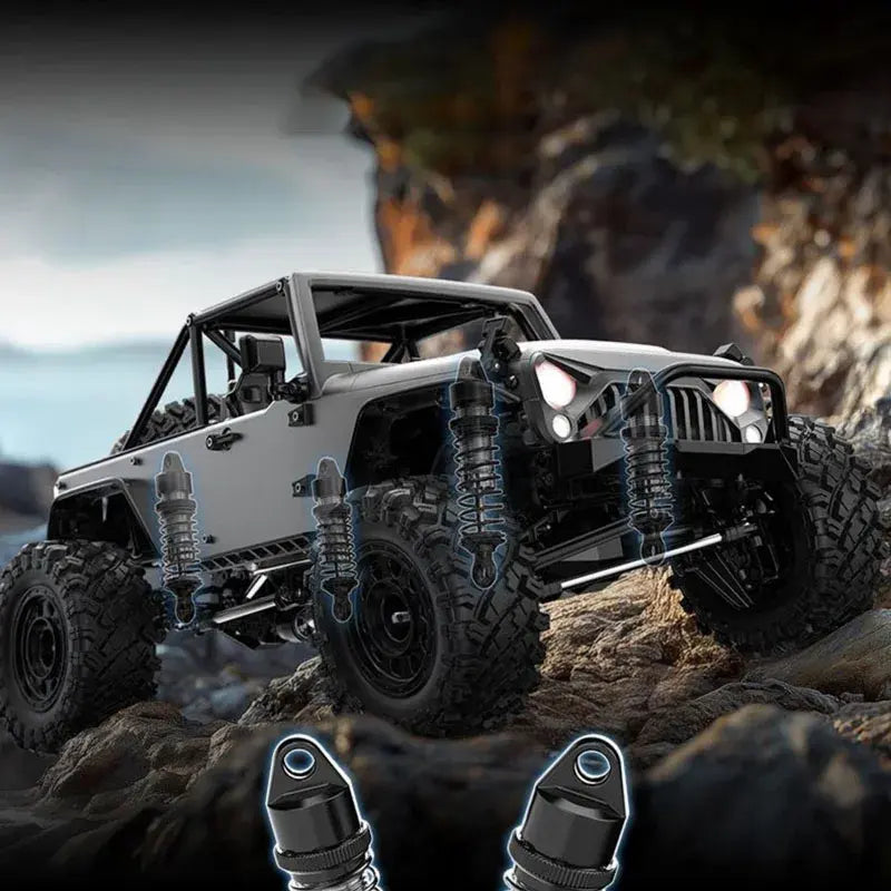 MJX Hyper GO H12Y - 1:12 4WD Brushless RC Crawler, 3650 3500KV Motor, 45A Waterproof ESC, Aluminum Alloy Body Shell, 20KG Metal Gear Servo, Oil-Filled Shocks, 2.4GHz 4CH Radio