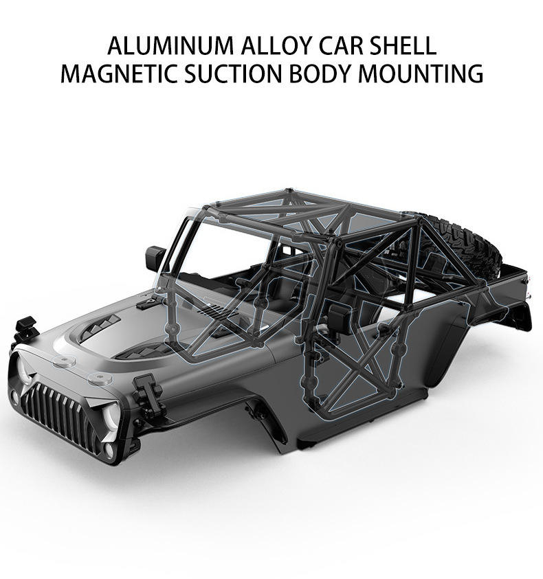 MJX Hyper GO H12Y - 1:12 4WD Brushless RC Crawler, 3650 3500KV Motor, 45A Waterproof ESC, Aluminum Alloy Body Shell, 20KG Metal Gear Servo, Oil-Filled Shocks, 2.4GHz 4CH Radio