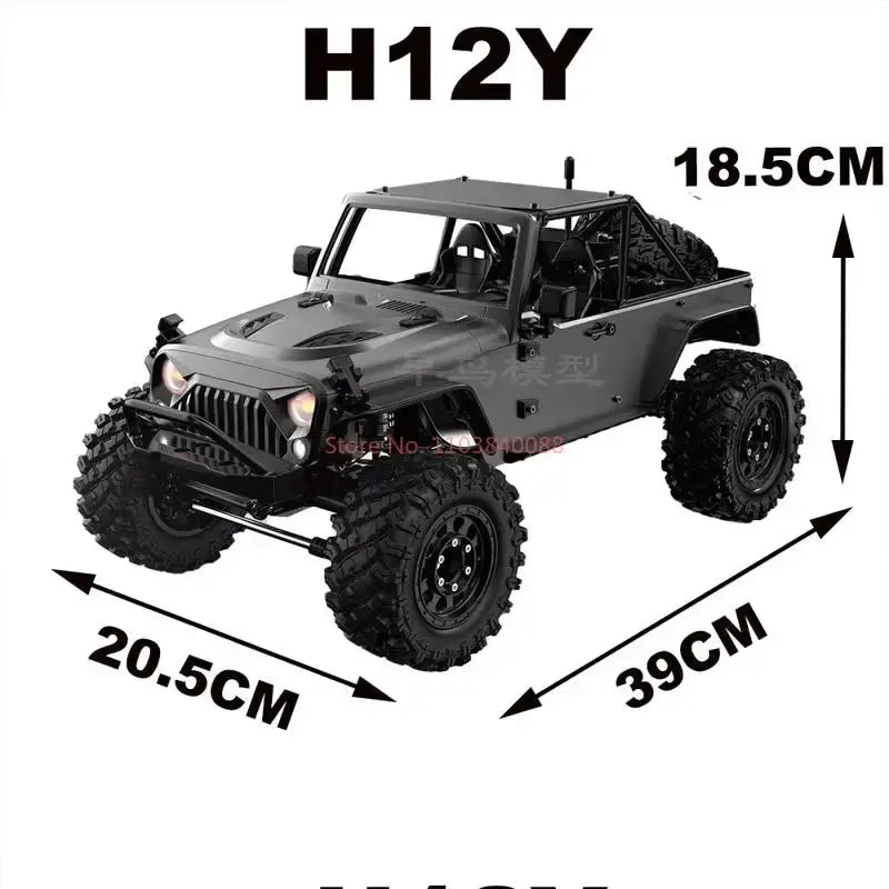 MJX Hyper GO H12Y - 1:12 4WD Brushless RC Crawler, 3650 3500KV Motor, 45A Waterproof ESC, Aluminum Alloy Body Shell, 20KG Metal Gear Servo, Oil-Filled Shocks, 2.4GHz 4CH Radio