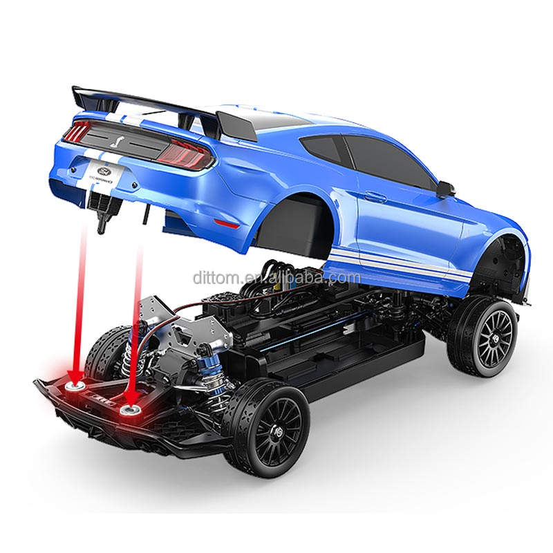 MJX Hyper Go 10306 - 1:10 Ford Mustang Shelby GT500 RC Car, 4WD Sensored Brushless Motor, 2.4GHz Proportional Control, 70km/h High-Speed Drift & Rally Car, 2S Battery Included, Upgradable to 3S