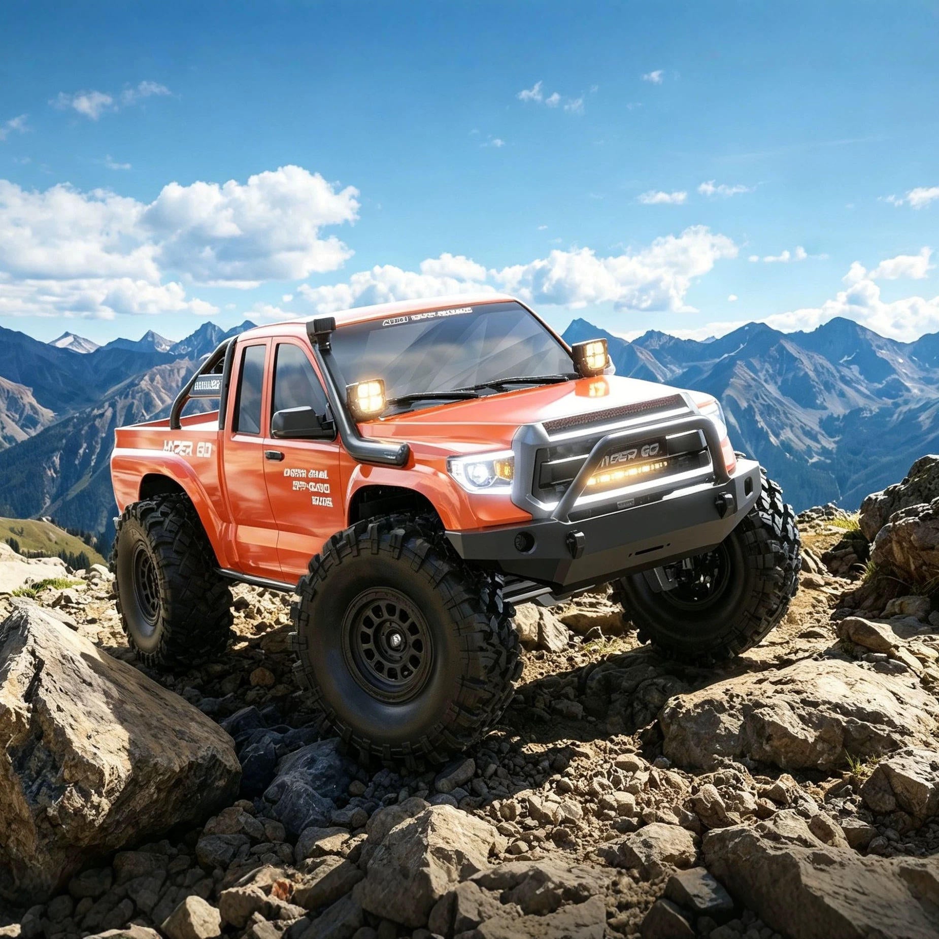 MJX Hyper Go H8E ALLROCK - 1:8 Scale 4WD Brushless RC Rock Crawler Truck with 3S 11.1V 5000mAh LiPo Battery, 2-Speed Metal Transmission, Dual Diff Locks, 8CH Radio, 35KG Servo & Oil Shocks for Kids & Adults