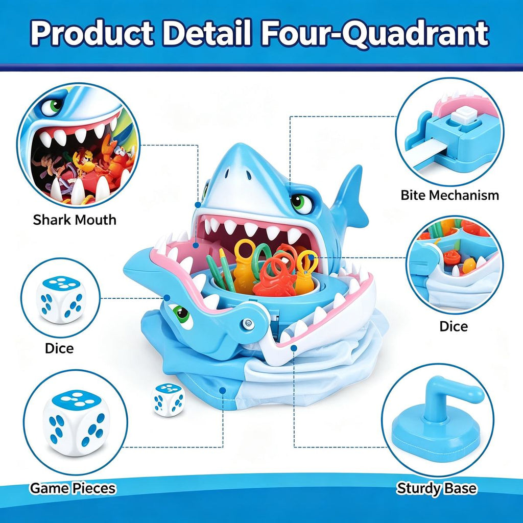 Shark Bite Finger Game Funny Shark Dentist Prank Toy Family Interactive Desktop Board Plastic for Kids Adults