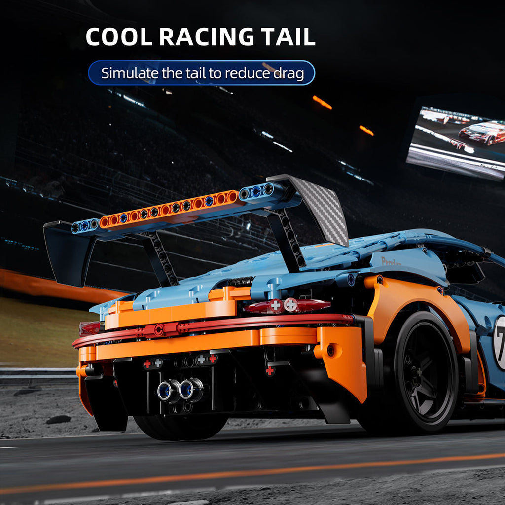 Machine Player 66624 - 1:10 Scale Racing Car Building Blocks Set, 1620+ Piece GT3 Sports Car Model Kit, Detailed Race Car Construction Set with Upgradeable RC Function, STEM Toy for Kids & Adults