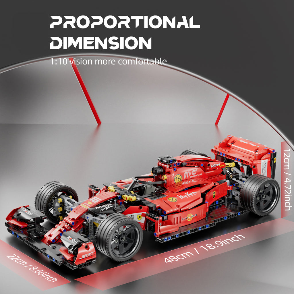 Machine Player 67110 Formula 1 Racing Car Building Blocks Set, 1:10 Scale, 1161-Piece F1 Model Kit, 48cm Large Race Car, ABS Construction Set for Kids & Adult Collectors