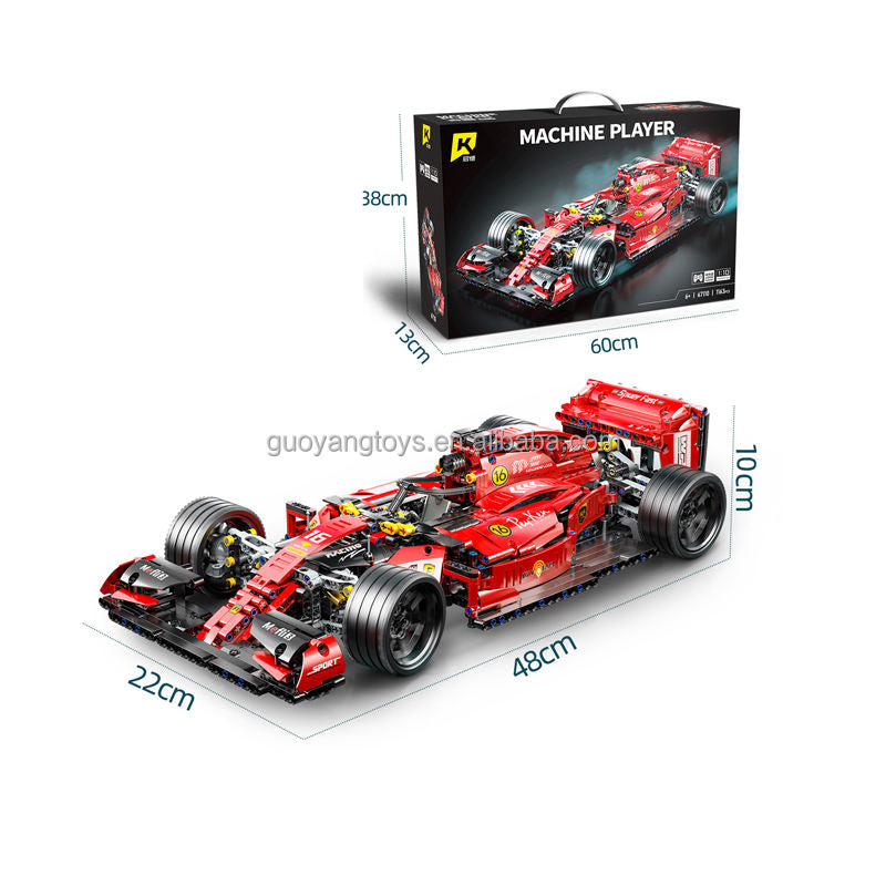 Machine Player 67110 Formula 1 Racing Car Building Blocks Set, 1:10 Scale, 1161-Piece F1 Model Kit, 48cm Large Race Car, ABS Construction Set for Kids & Adult Collectors