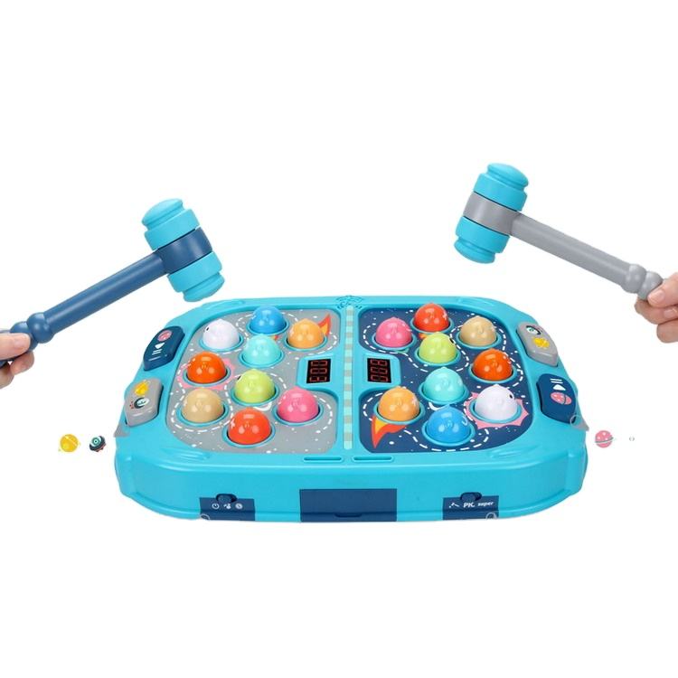 Coin Operated Whack a Mole Games PK Mode 2 Hammer For Children Double Interactive Educational Toys With Sound And Light