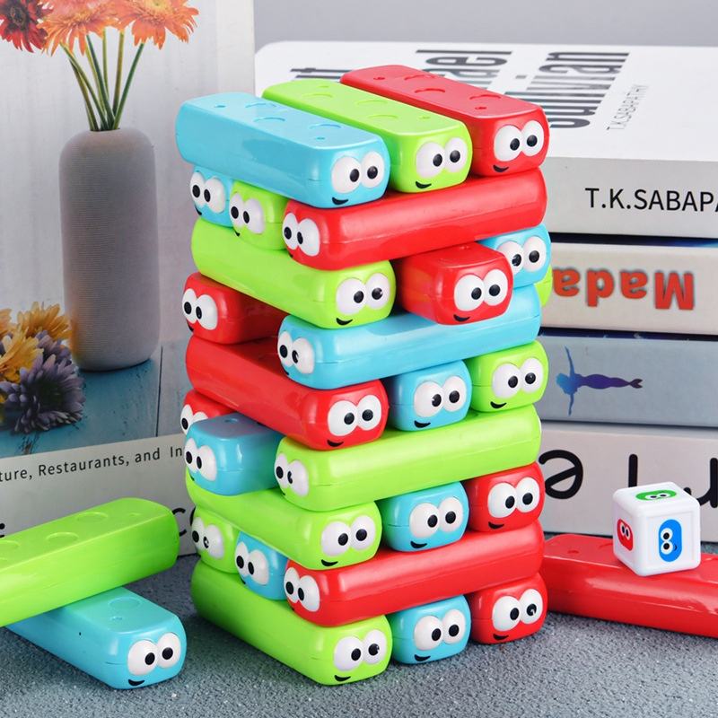 Children Early Education Colorful 30Pcs Plastic Stacking Building Block Plastic Tumbling Tower Educational Construction Toy