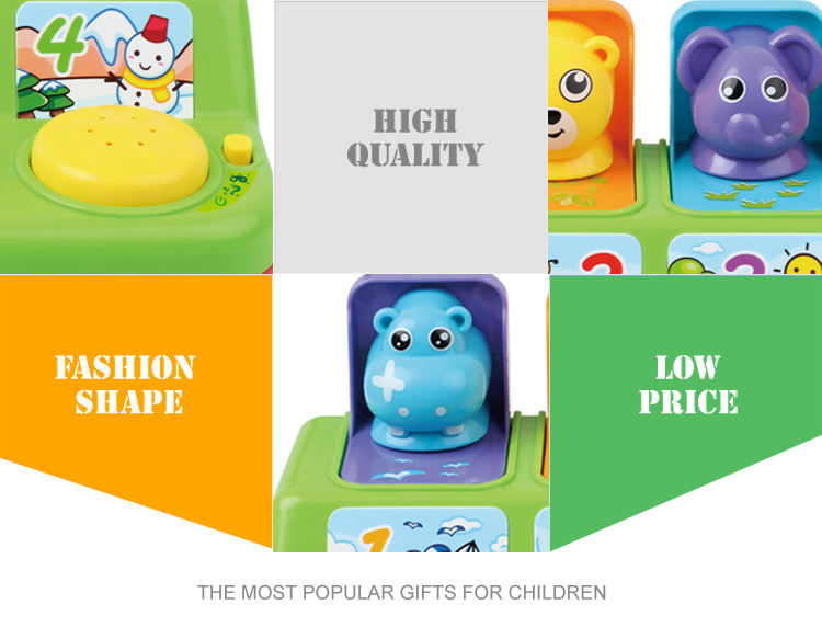 Baby Pop up Animals Toy Cause and Effect Learning Toy Children Interactive Pop-up Machine Activity Toy with Light Music