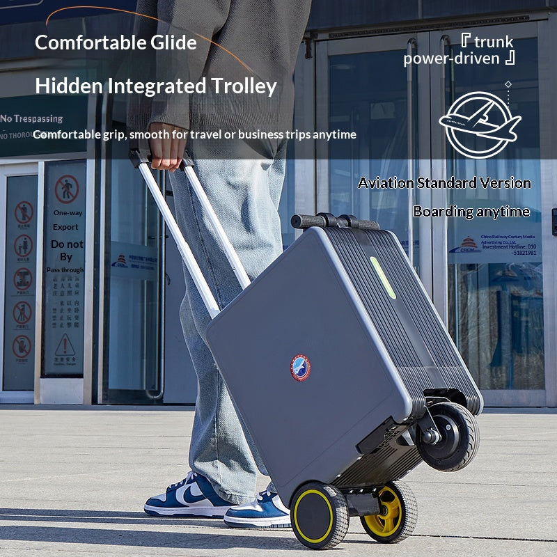 Airwheel SE3S Smart Electric Riding Suitcase, 20L Rideable Carry-On Luggage with 250W Brushless Motor, 13 km/h Speed, 73.26Wh Removable Battery, TSA Lock and USB Charging