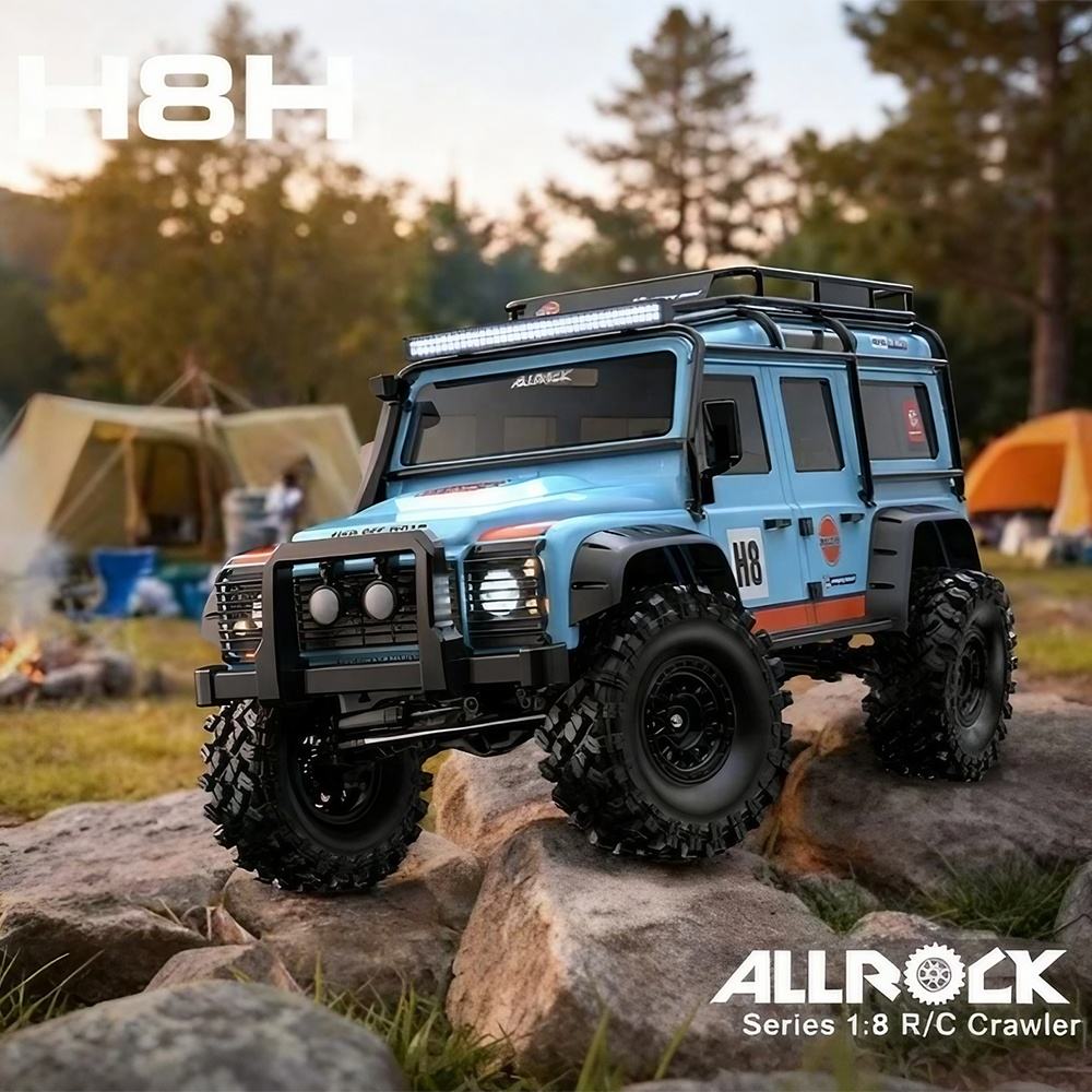 MJX Hyper Go ALLROCK H8H - 1:8 4WD Brushless RC Crawler, 3970 Sensored Motor, 80A FOC ESC, Bluetooth App, 2-Speed Metal Gearbox, Front & Rear Locking Differentials, 35KG Metal Servo, IP67 Protection