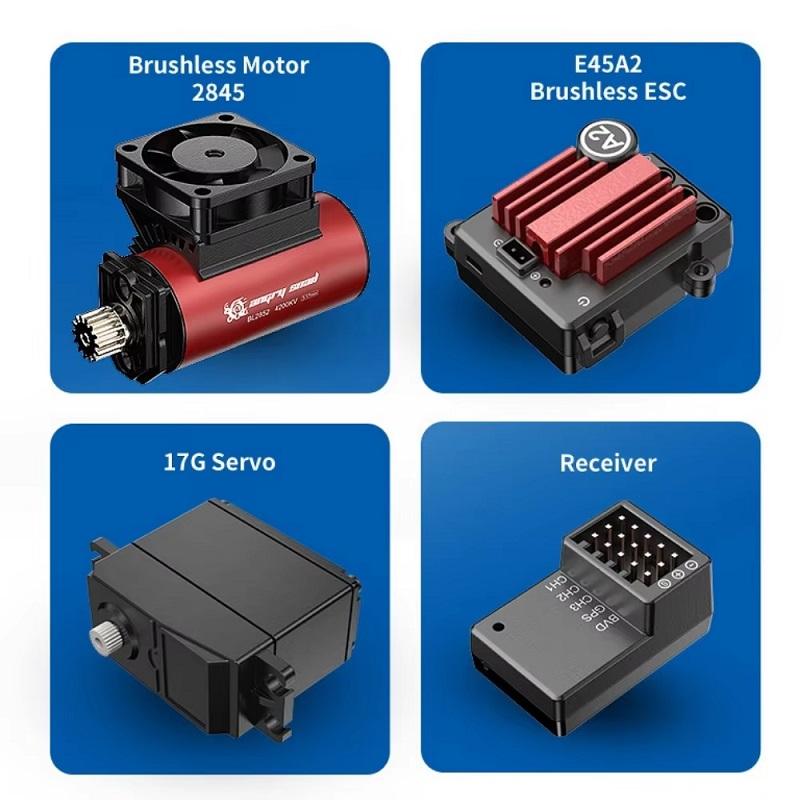 MJX Hyper Go 16212 - 1:16 4WD Brushless RC Truggy, 2845 4300KV Motor, 45A ESC, Metal Drivetrain, Oil-Filled Shocks, 17G Digital Servo, 2S 2000mAh LiPo Battery, 2.4GHz Radio, LED Lights