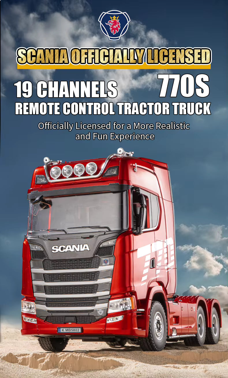 Huina 1501A Tractor License Scania 770S V8 1/18 RC Flatbed Trailer Dump Truck RC Alloy Truck Toy for Kids description image 1