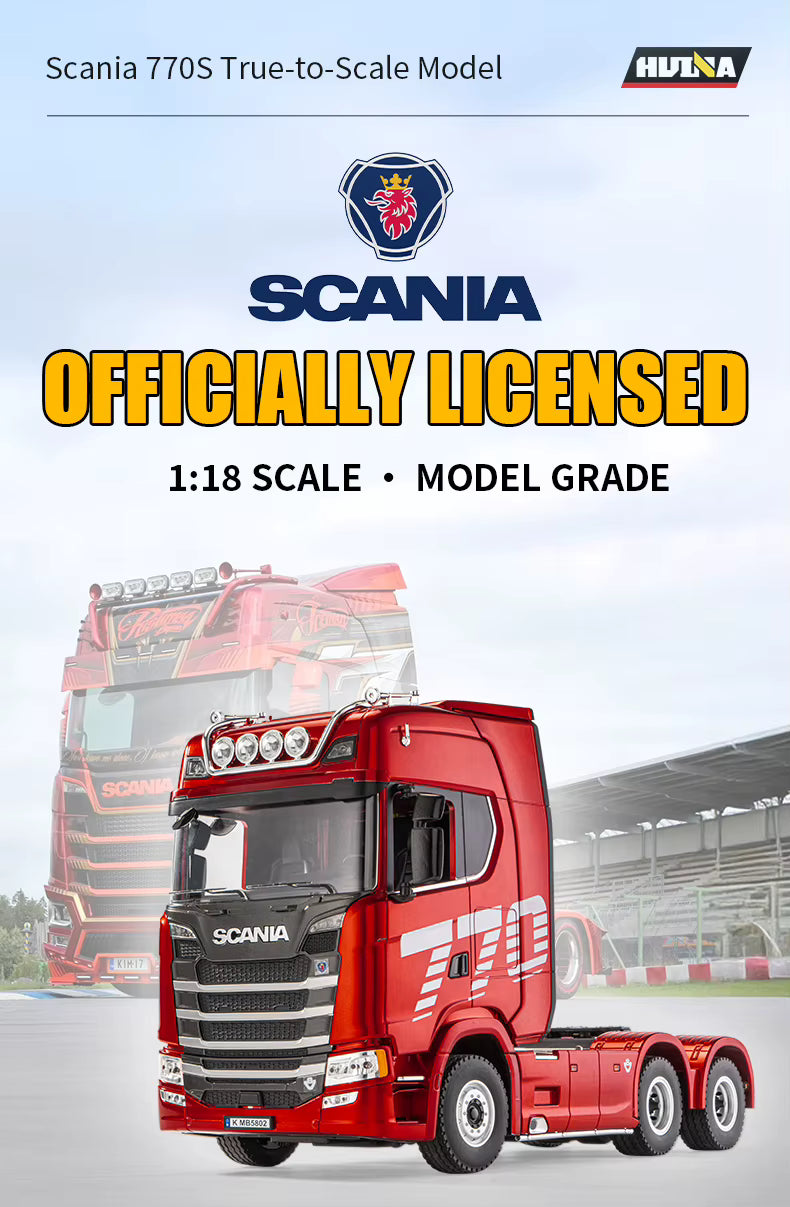 Huina 1501A Tractor License Scania 770S V8 1/18 RC Flatbed Trailer Dump Truck RC Alloy Truck Toy for Kids description image 12