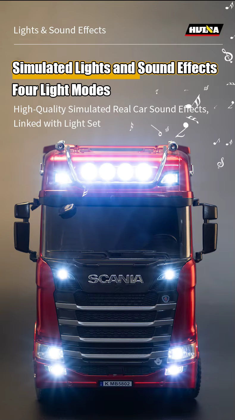 Huina 1501A Tractor License Scania 770S V8 1/18 RC Flatbed Trailer Dump Truck RC Alloy Truck Toy for Kids description image 8
