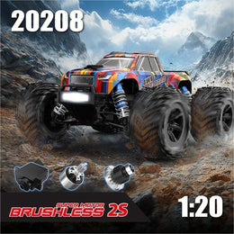 MJX Hyper Go 20208 - 1:20 4WD Brushless RC Monster Truck, 1806 4400KV Motor, 35A ESC, 39km/h, 7.4V 850mAh LiPo Battery, Oil-Filled Shocks, Metal Differential, 2.4GHz Radio, LED Lights secondary